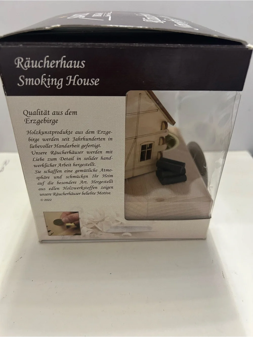 Wood House Incense and Tealight Holder SAICO Smokehouse German Wood Art Decor
